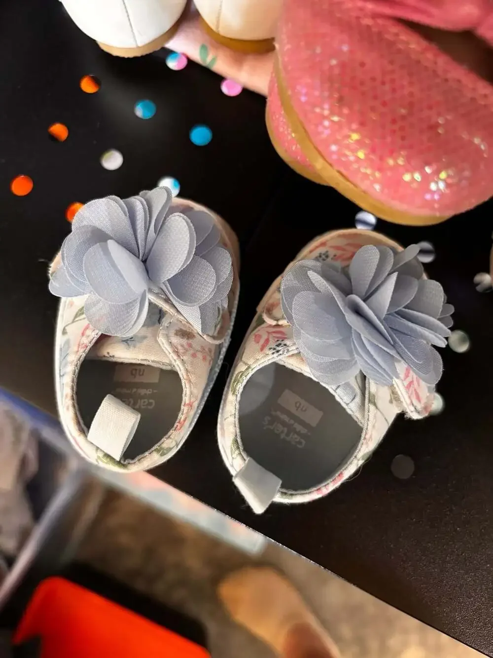 Carter's Child of Mine Infant Girl Floral Low Top Sneakers with 3D Flower